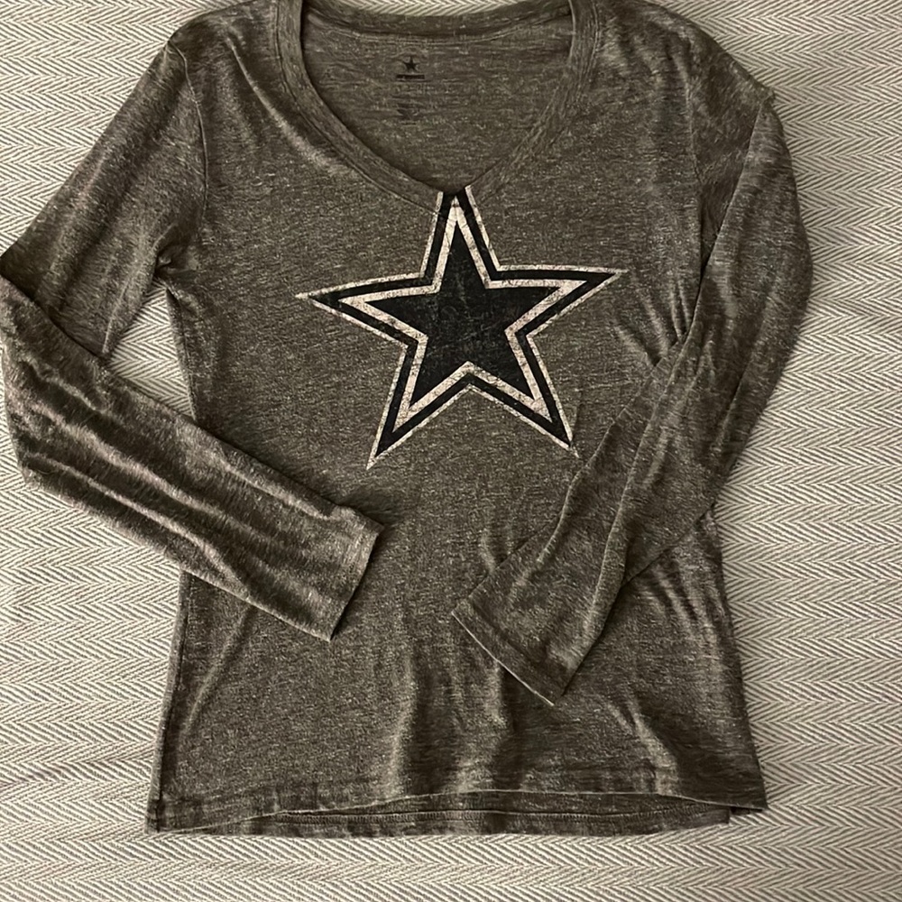 Dallas Cowboys V Neck shirt, gray